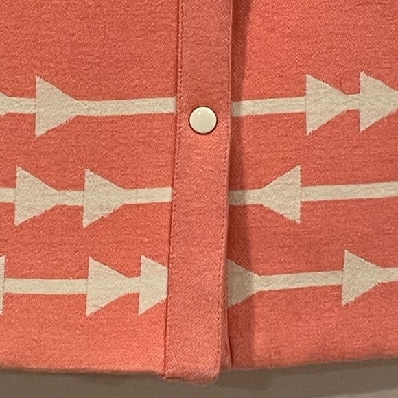 ~Anthropologie Med Wool Coat Lauren Moffatt "Eastward" Coral Peach Women's M - Picture 11 of 15